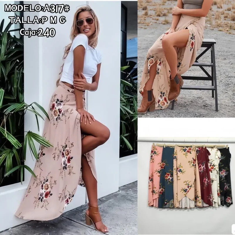 Falda Larga Floral-A317
