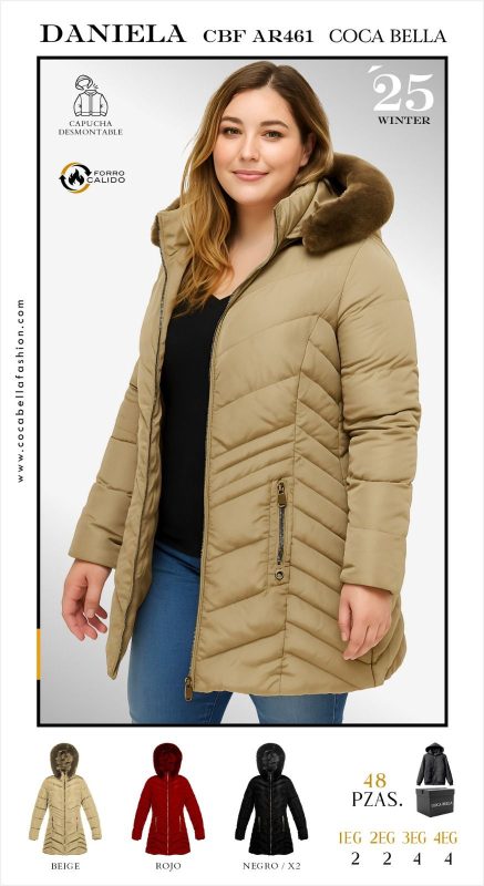 Abrigo acolchado con capucha desmontable Daniela-CBF-AR461