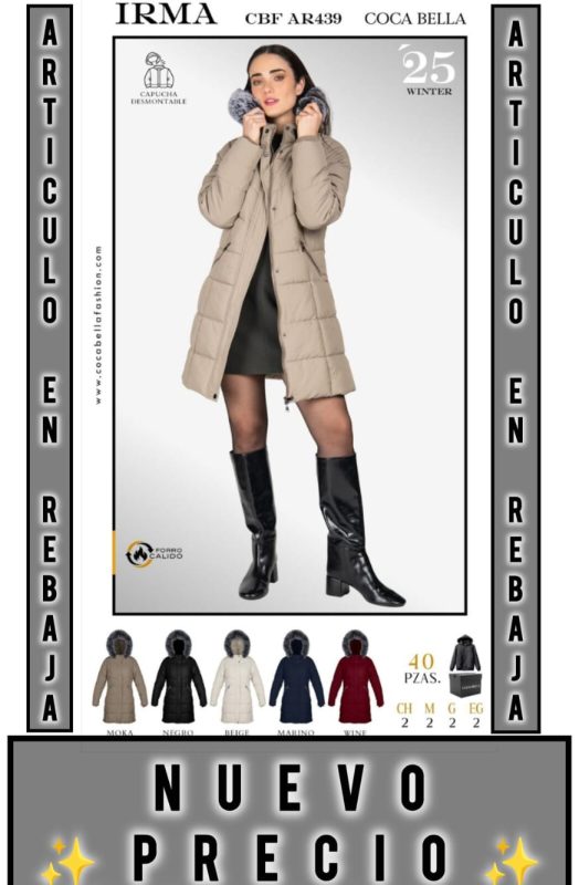 Abrigo Acolchado con Capucha Desmontable Irma-CBF-AR439