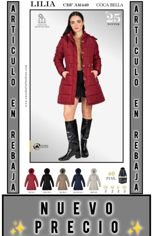 Abrigo largo acolchado para mujer Lilia-CBF-AR440