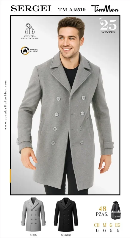 Abrigo doble botonadura Sergei-TM-AR519