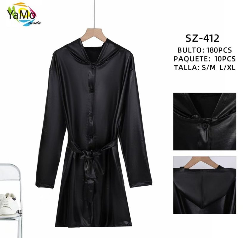 Bata con capucha y cinturón-SZ412