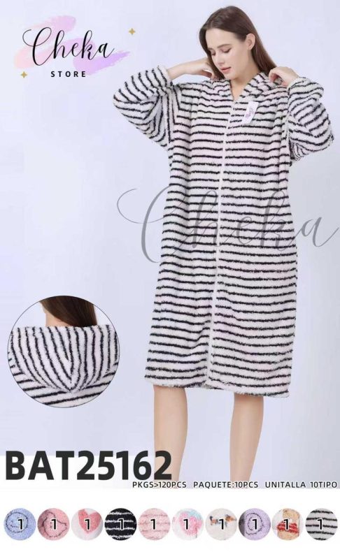 Bata de felpa con rayas-BAT25162