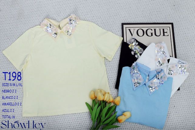 Blusa con cuello decorado-T198