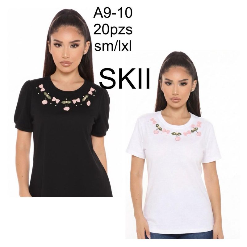 Blusa con diseño de cerezas-A9-10