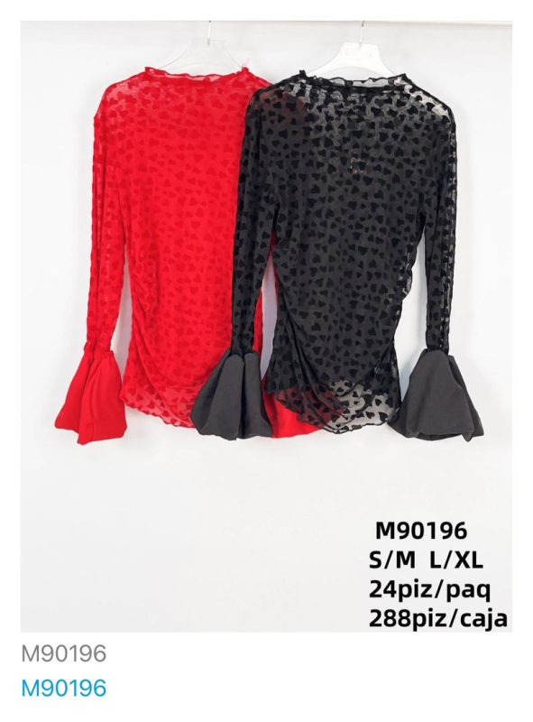 Blusa de malla con corazones-M90196