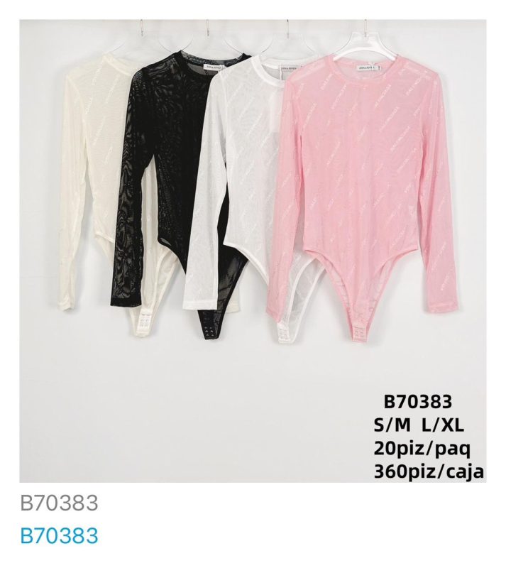 Body de manga larga con estampado-B70383