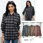 Camisa a cuadros con brillo-Q028 - 2