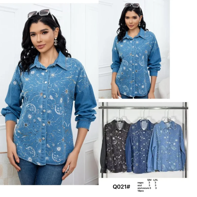 Camisa vaquera con estrellas-Q021