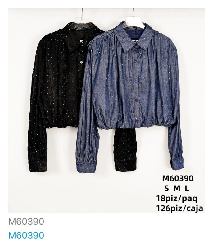 Camisa manga larga con detalles-M60390