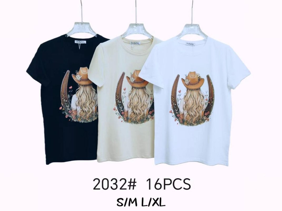 Camiseta con diseño de vaquera-2032