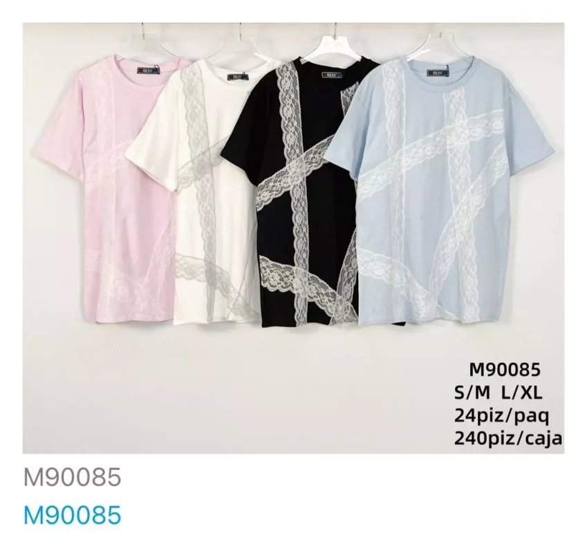 Camiseta con encaje-M90085