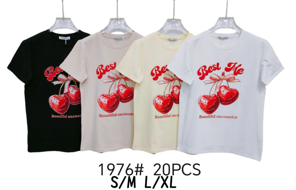 Camiseta con estampado de cerezas-1976