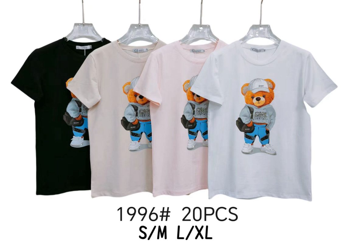 Camiseta con estampado de oso-1996