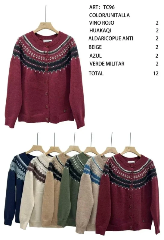 Cárdigan con diseño geométrico-TC96