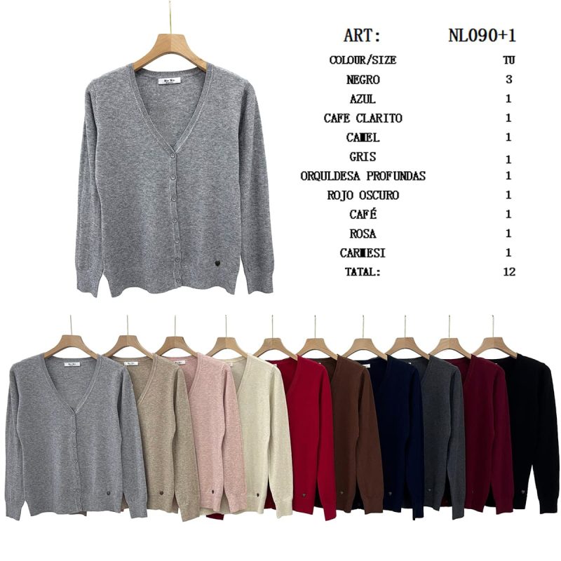 Cárdigan de punto con botones-NL090+1