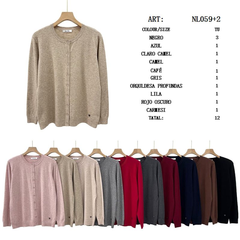 Cárdigan de punto con botones-NL059+2