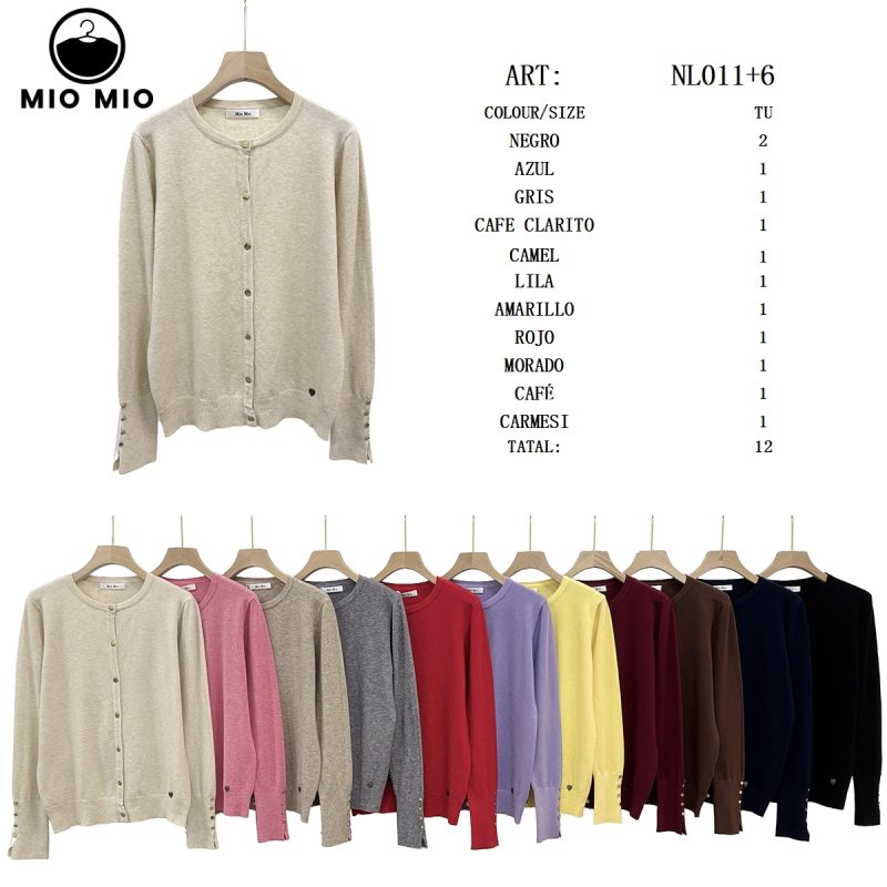 Cardigan de punto con botones-NL011+6