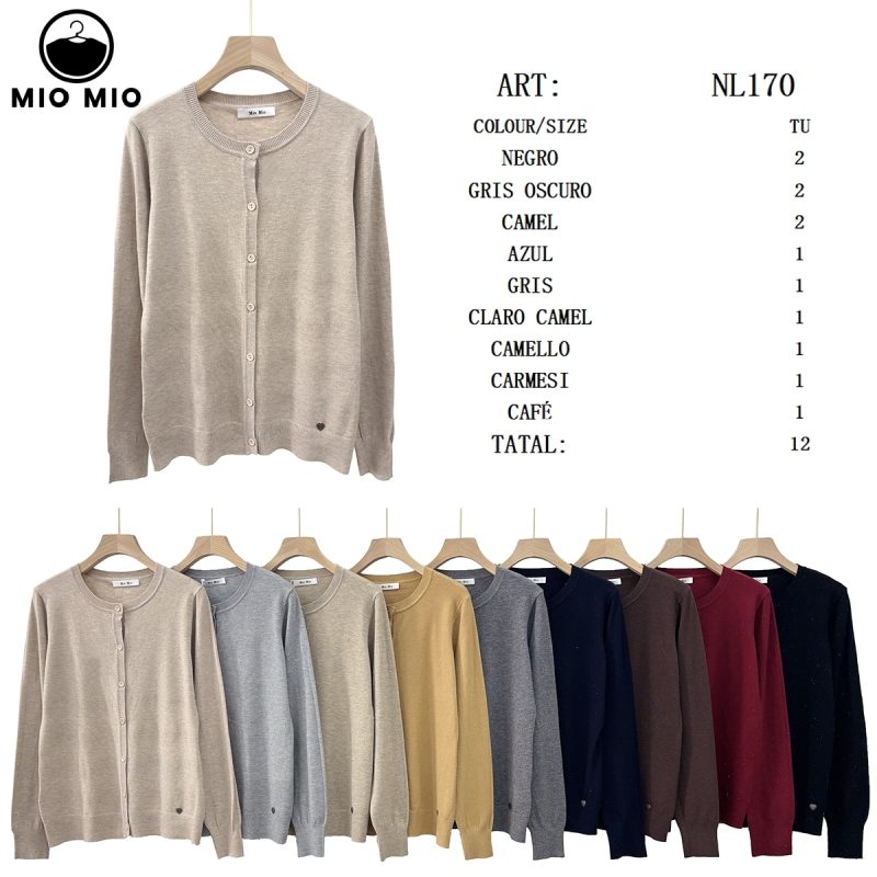 Cárdigan de punto con botones y corazón-NL170