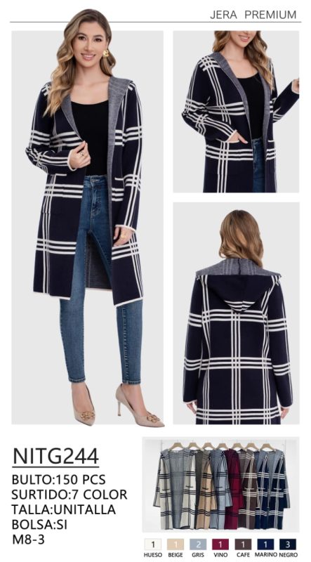 Cárdigan largo con capucha-NITG244