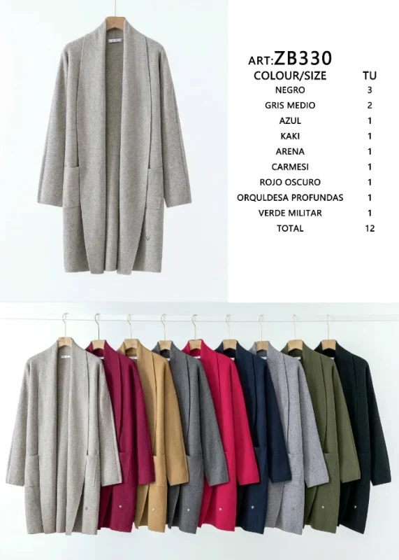 Cárdigan largo de punto-ZB330