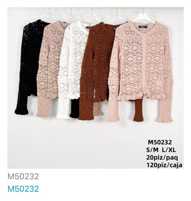 Cárdigan tejido con diseño calado-M50232