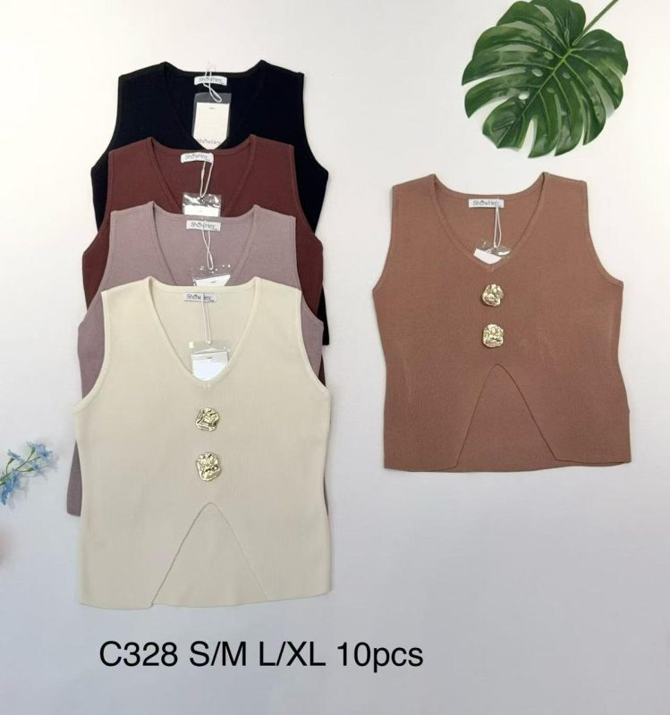 Chaleco con botones-C328