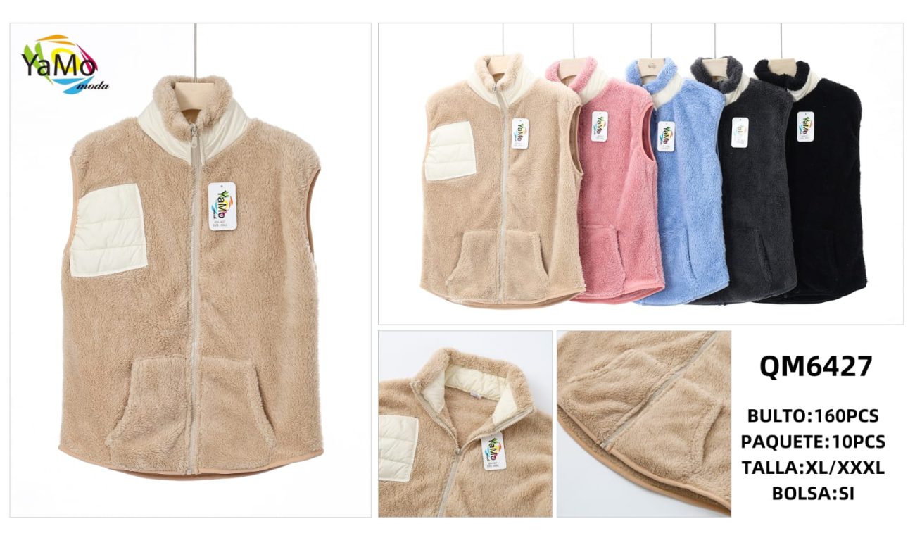 Chaleco de borrega con cierre-QM6427