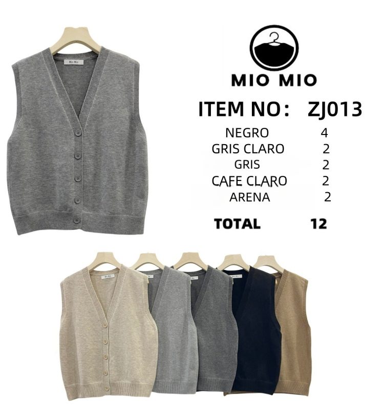 Chaleco de punto con botones-ZJ013