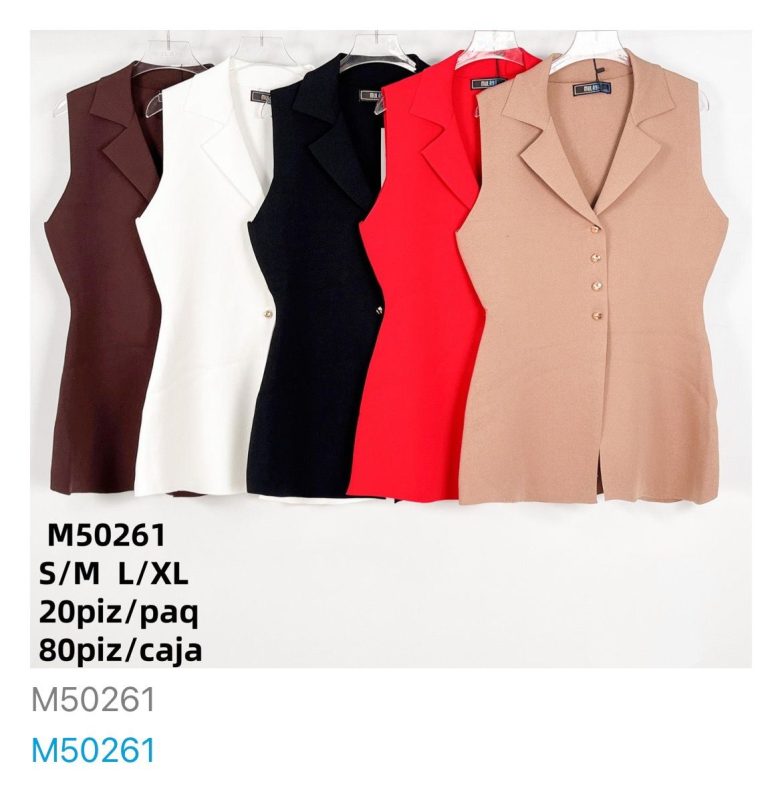 Chaleco largo con botones-M50261