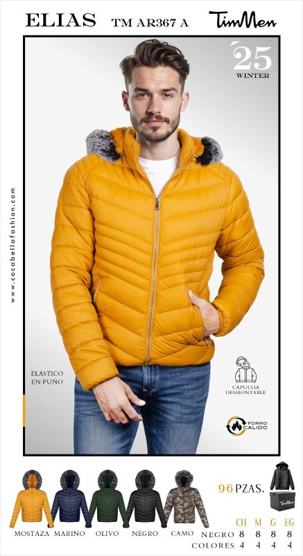 Chamarra acolchada con capucha desmontable Elias-TM-AR367 A