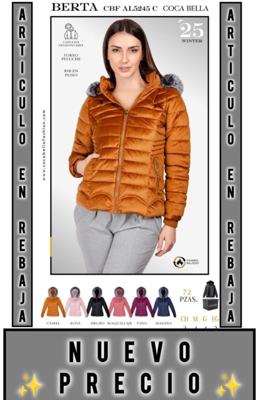 Chamarra Acolchada con Capucha Desmontable para Mujer Berta-CBF-AL5245-C