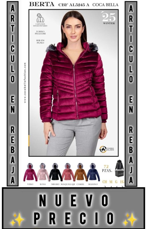 Chamarra Acolchada con Capucha Desmontable para Mujer Berta-CBF-AL5245 A