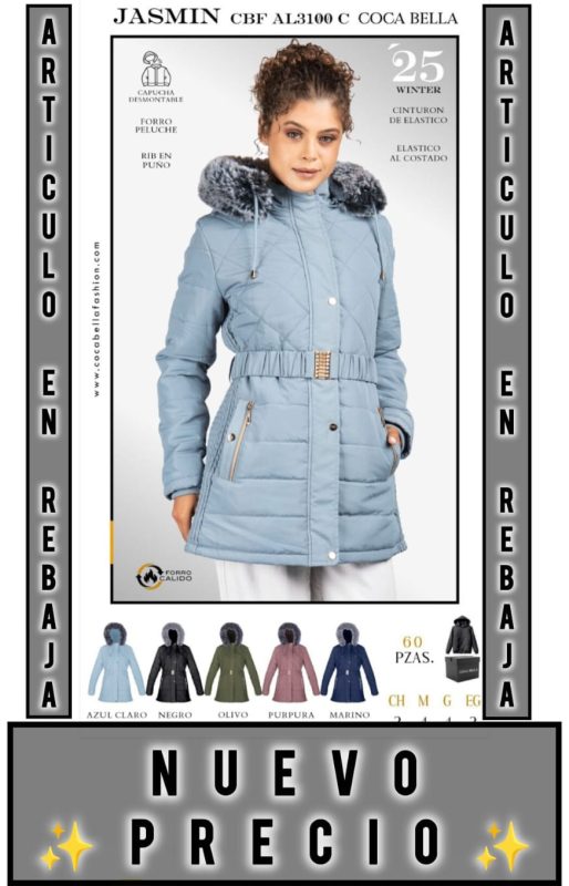 Chamarra acolchada para mujer con cinturón Jazmin-CBF-AL3100-C