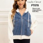 Chamarra casual con capucha para dama-PT078 - 2
