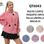 Chamarra de borrega con diseño-QT6043 - 2