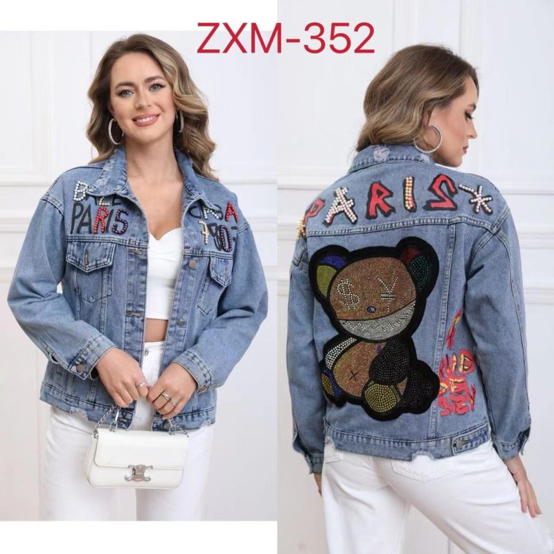 Chamarra de mezclilla con diseño de París-ZXM-352