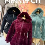 Chamarra con capucha y detalles de pelo-2050 - 1