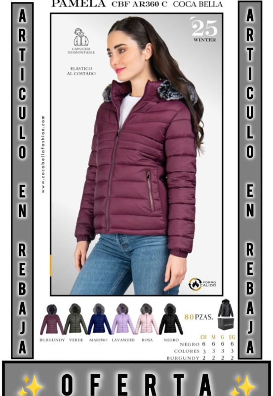 Chamarra Pamela con Capucha Desmontable-CBF-AR360-C