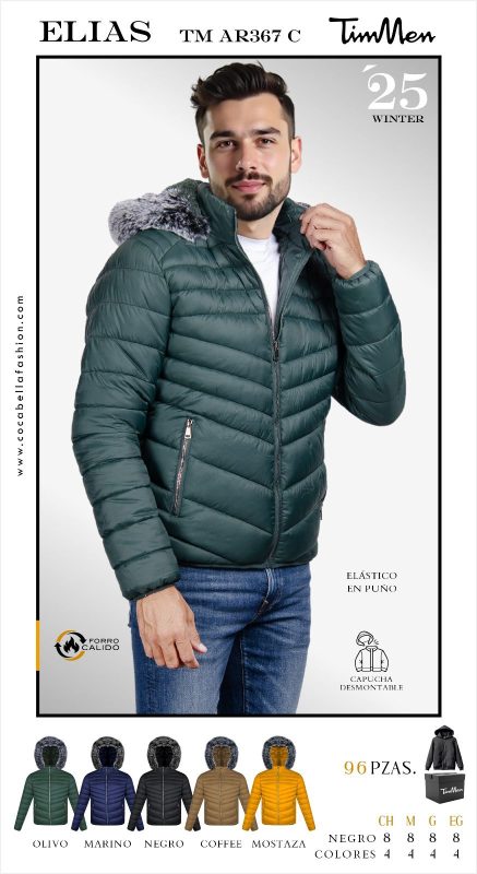 Chamarra para hombre con capucha desmontable Elias-TM-AR367 C