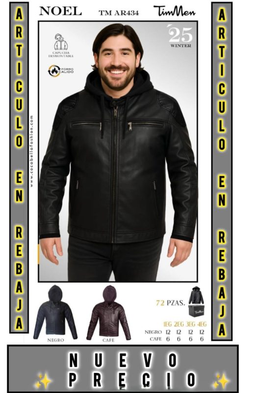 Chamarra para hombre con capucha desmontable Noel-TM-AR434