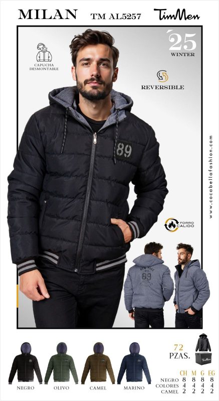 Chamarra Reversible con Capucha Desmontable Milan-TM-AL5257