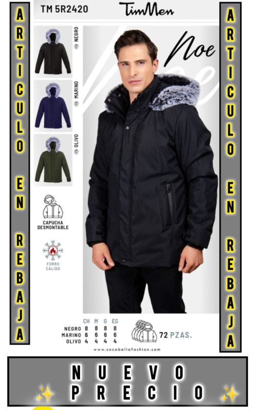 Chamarra TimMen con capucha desmontable Noe-TM-5R2420