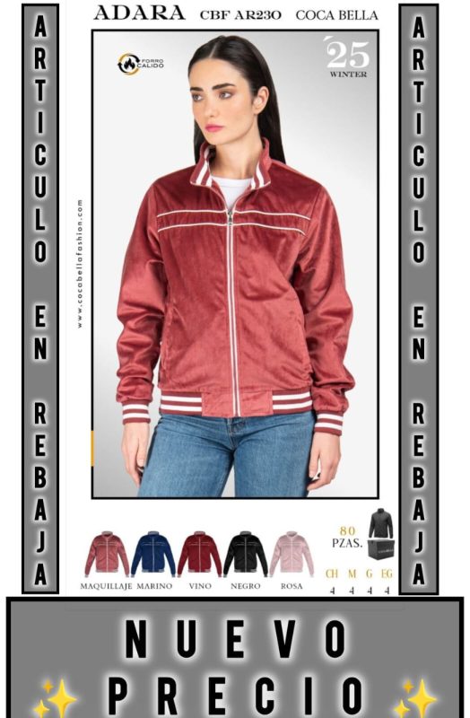 Chamarra tipo bomber con cierre Adara-CBF-AR230