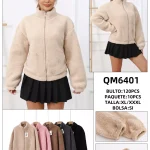 Chamarra de Borrega con Cierre-QM6401 - 1