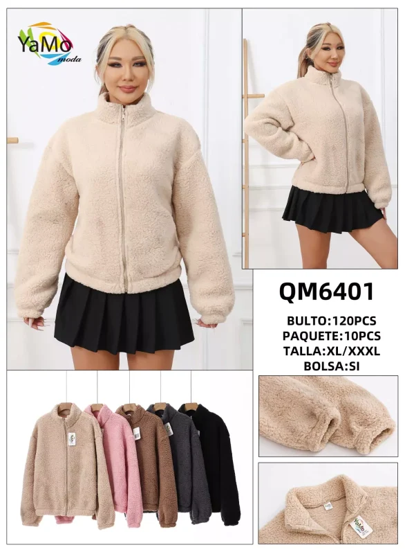 Chamarra de Borrega con Cierre-QM6401