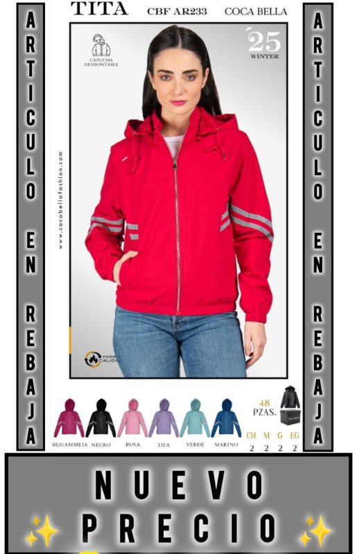 Chamarra Tita con Capucha Desmontable-CBF-AR233