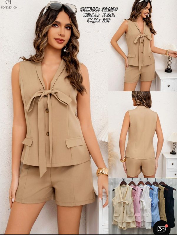 Conjunto Short y Top con Lazo-51629