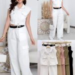 Conjunto crop top y pantalón cargo-A882 - 1