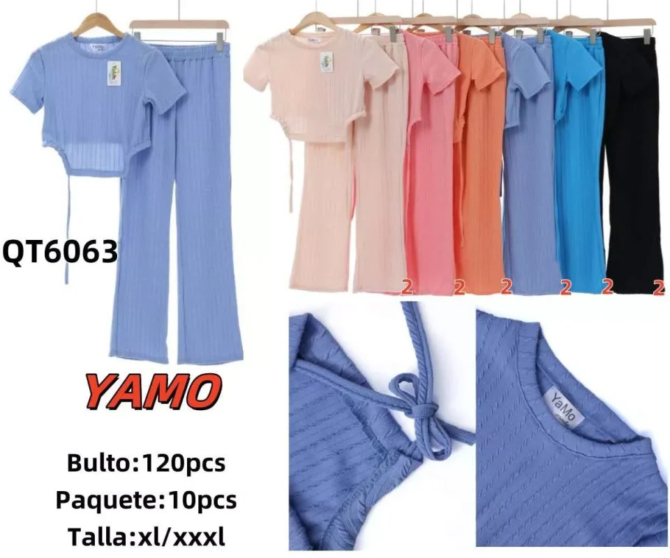 Conjunto de blusa y pantalón-QT6063